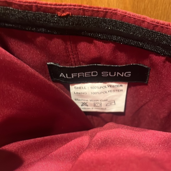 Alfred Sung, sz 2, Sweetheart Neck, A-line Burgundy Formal Evening Dress - Picture 4 of 5